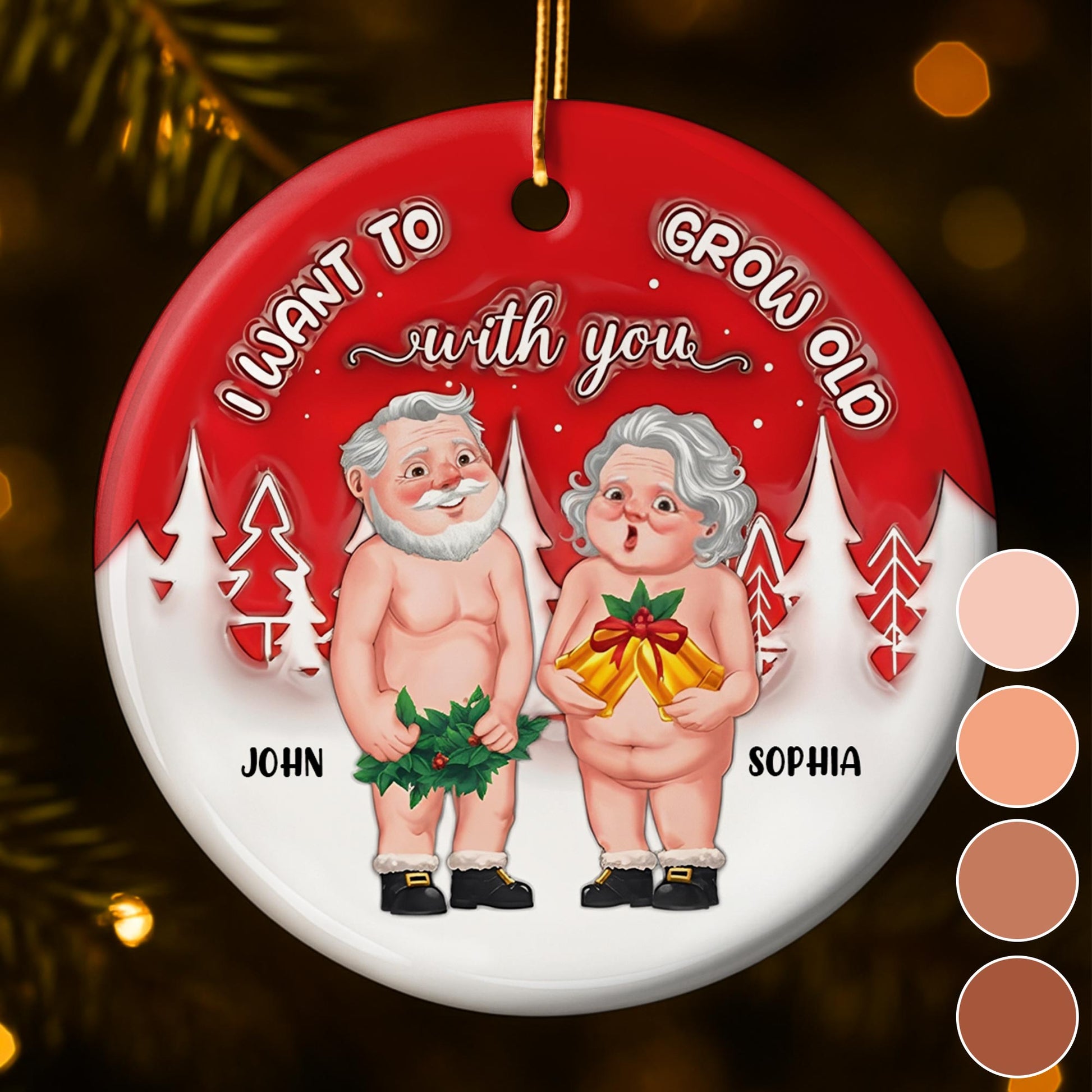 I Want To Grow Old With You, Elderly Couple With Gifts