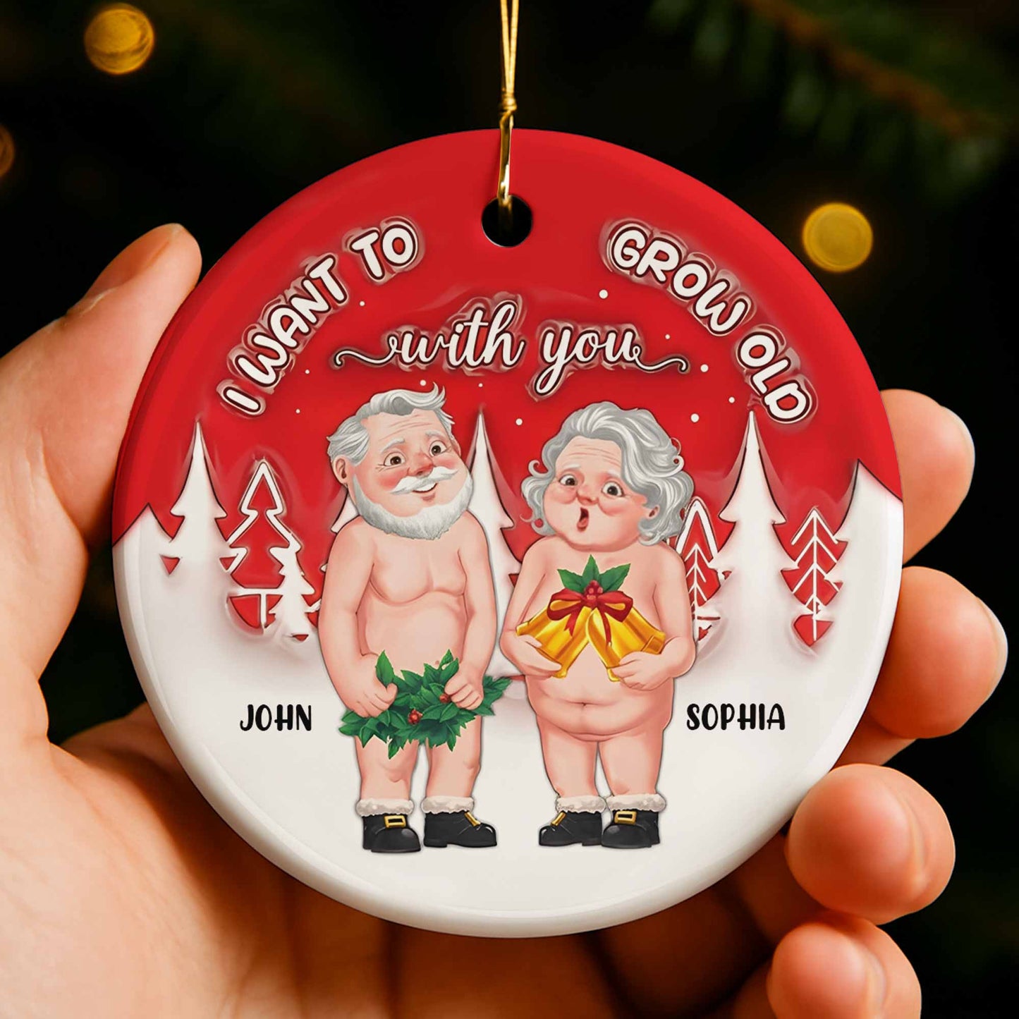 I Want To Grow Old With You, Elderly Couple With Gifts