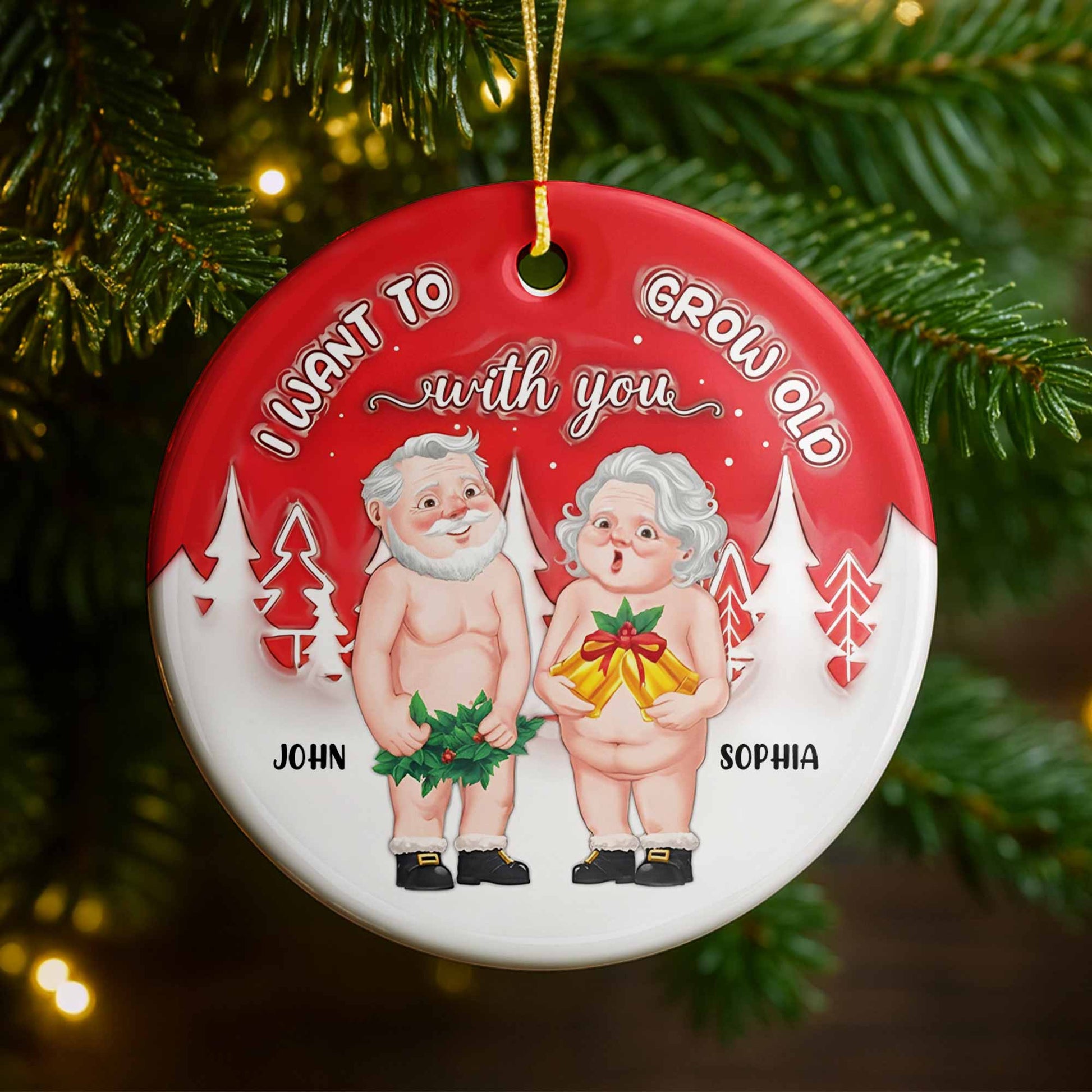 I Want To Grow Old With You, Elderly Couple With Gifts