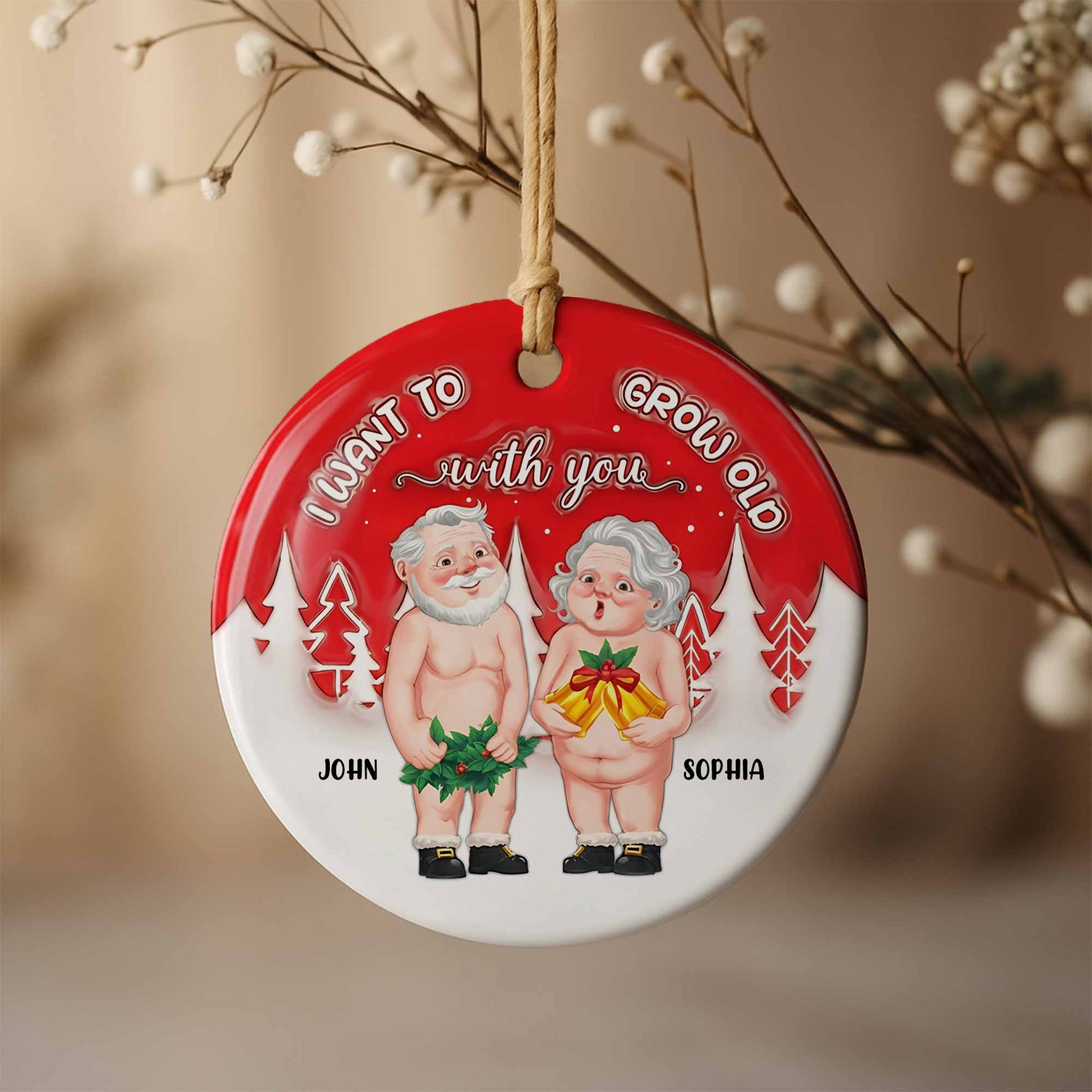 I Want To Grow Old With You, Elderly Couple With Gifts