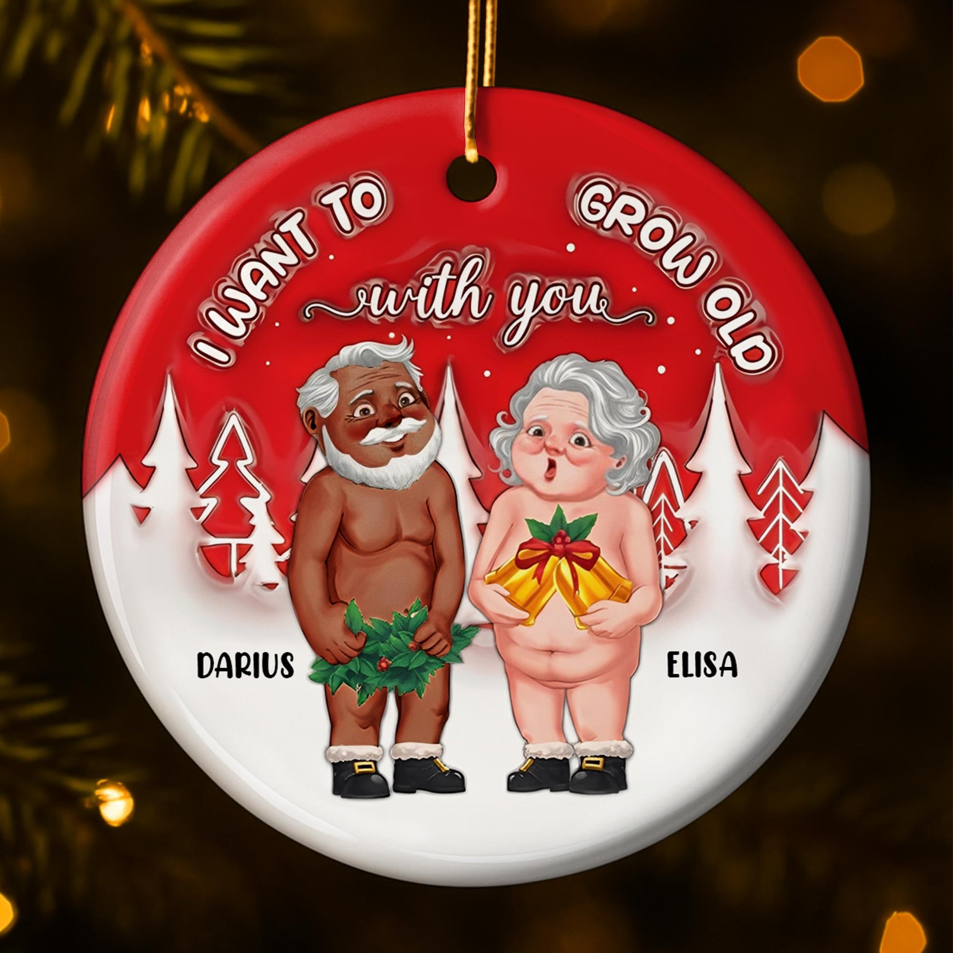 I Want To Grow Old With You, Elderly Couple With Gifts