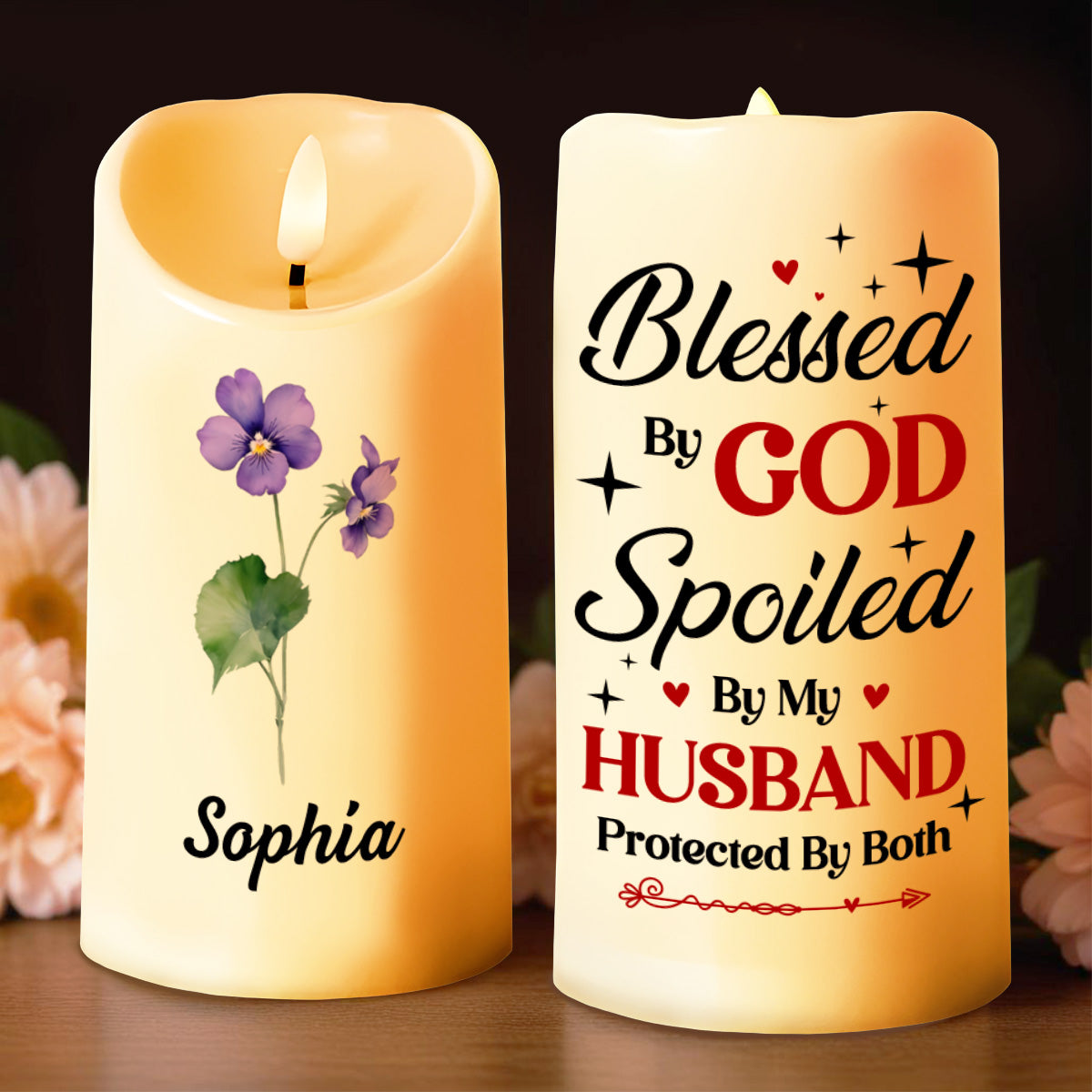 Blessed By God, Spoiled By My Husband Candle