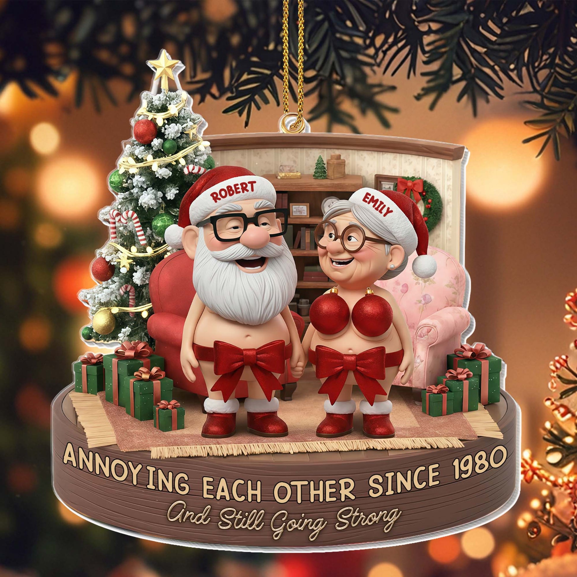 Annoying Each Other Since, Christmas Tree, Elderly Couple