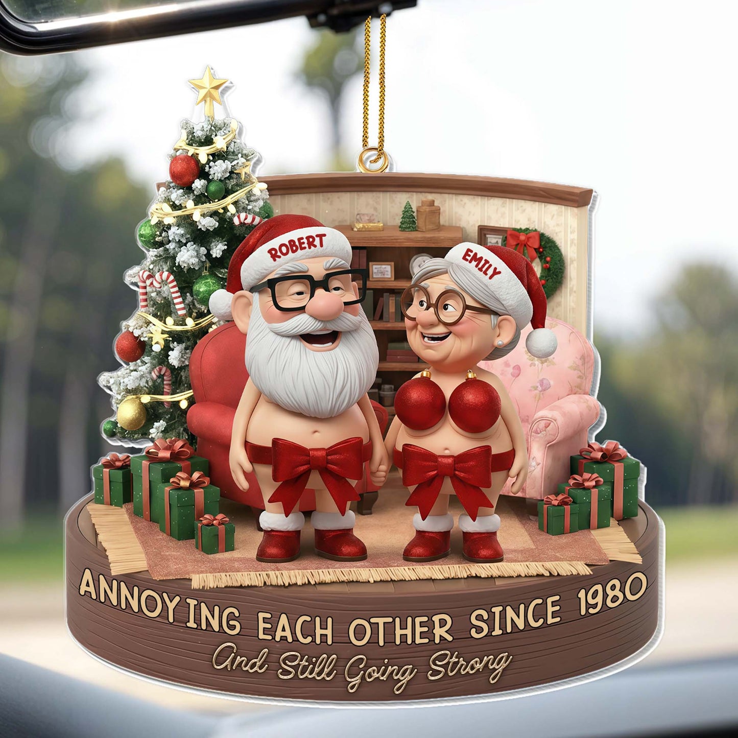 Annoying Each Other Since, Christmas Tree, Elderly Couple