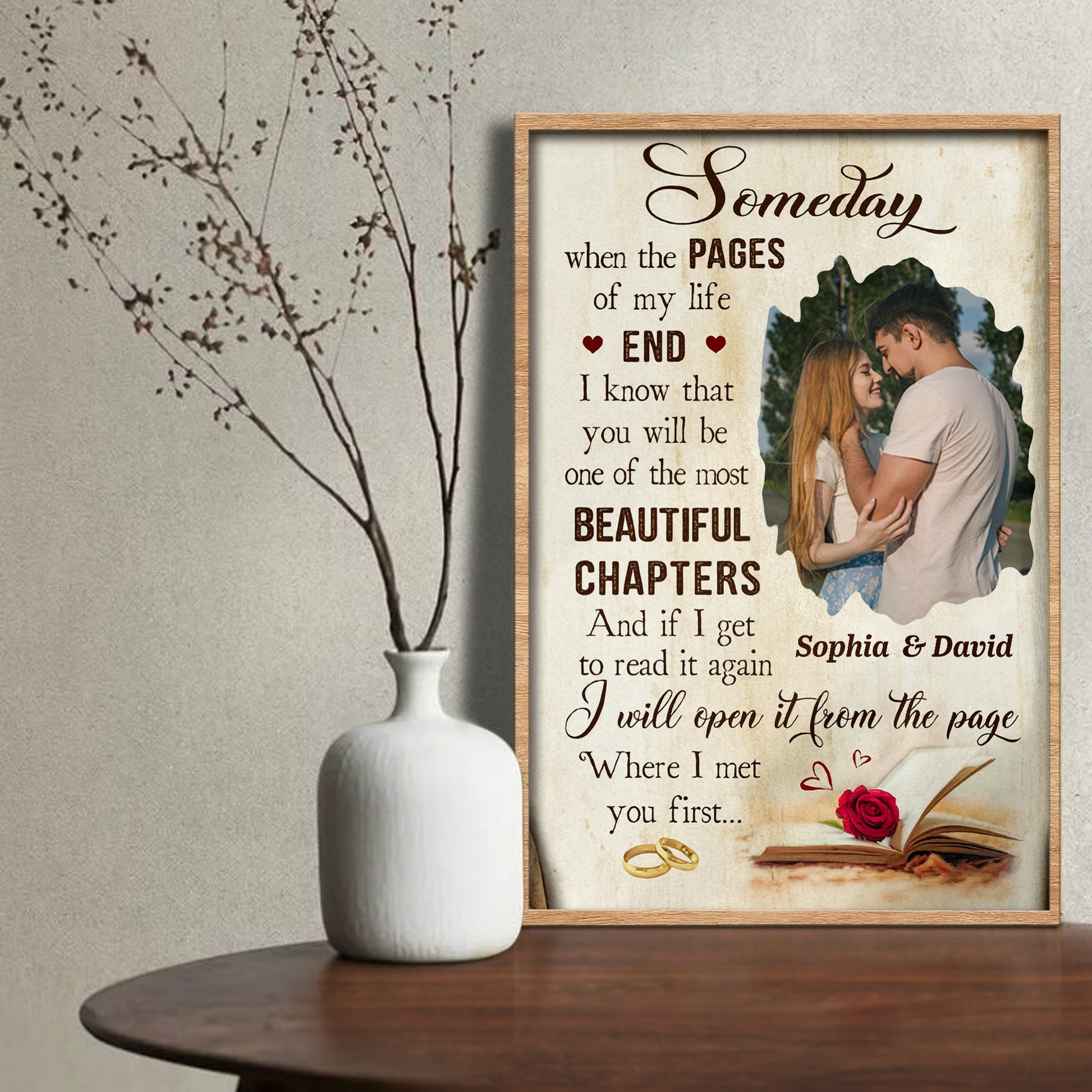 Someday Beautiful Chapters Book and Red Rose Design