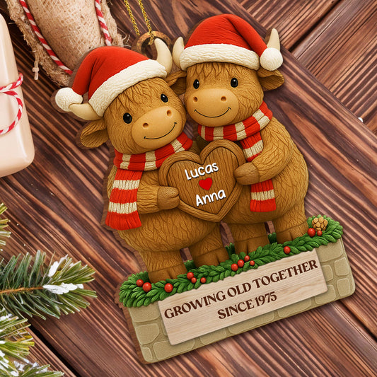 Growing Old Together, Oxen With Christmas Hats