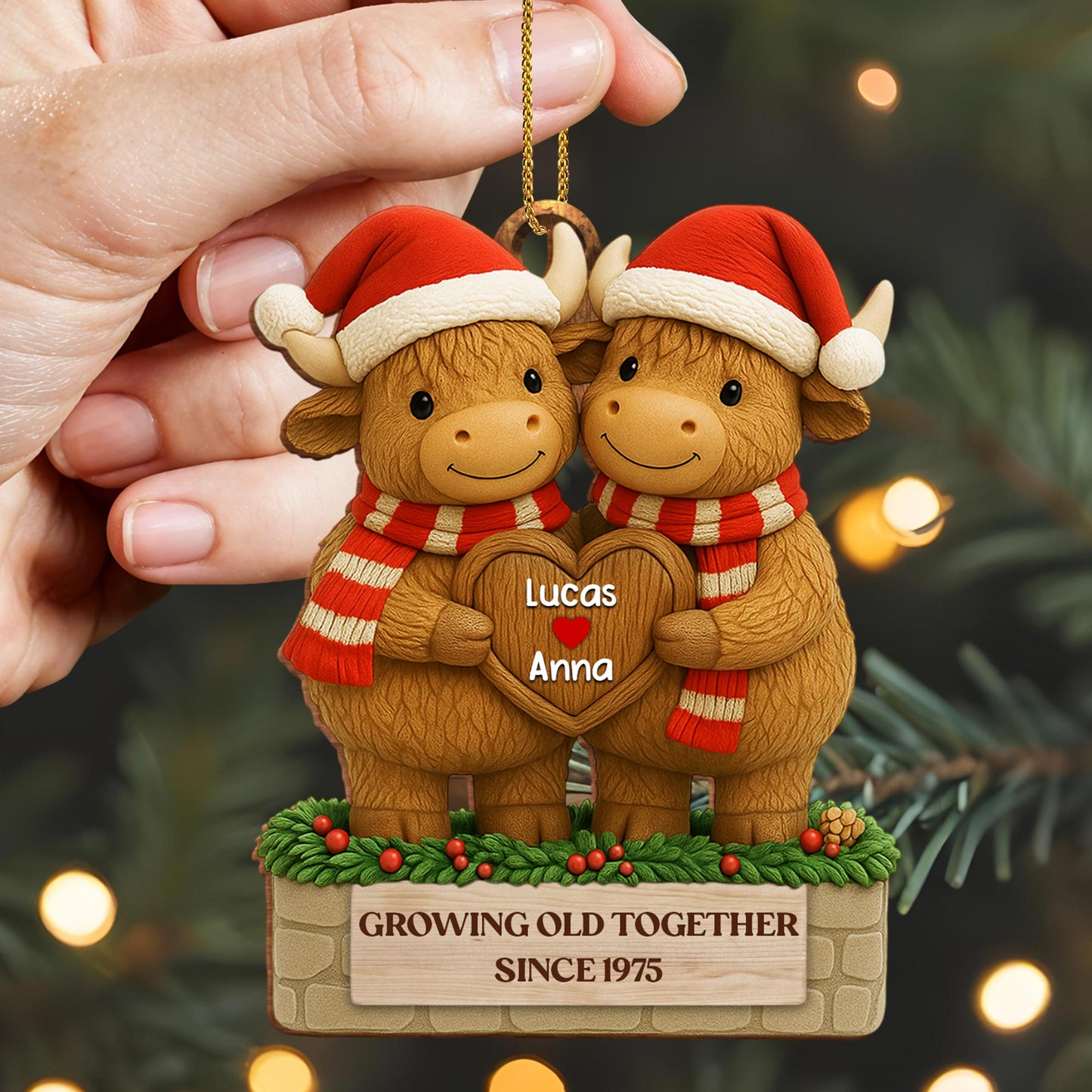 Growing Old Together, Oxen With Christmas Hats