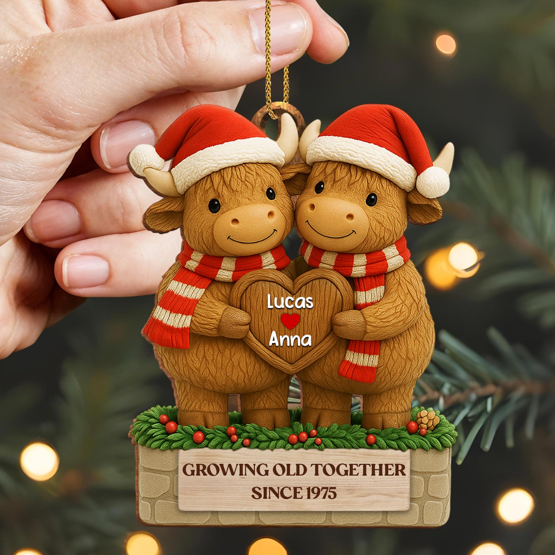 Growing Old Together, Oxen With Christmas Hats