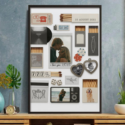 I Love You XOXO, Hearts And Camera - Personalized Custom Vertical Poster - CPL918_VPOS