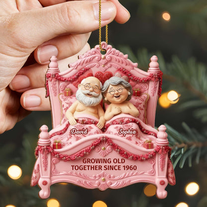 Growing Old Together, Elderly Couple On Bed