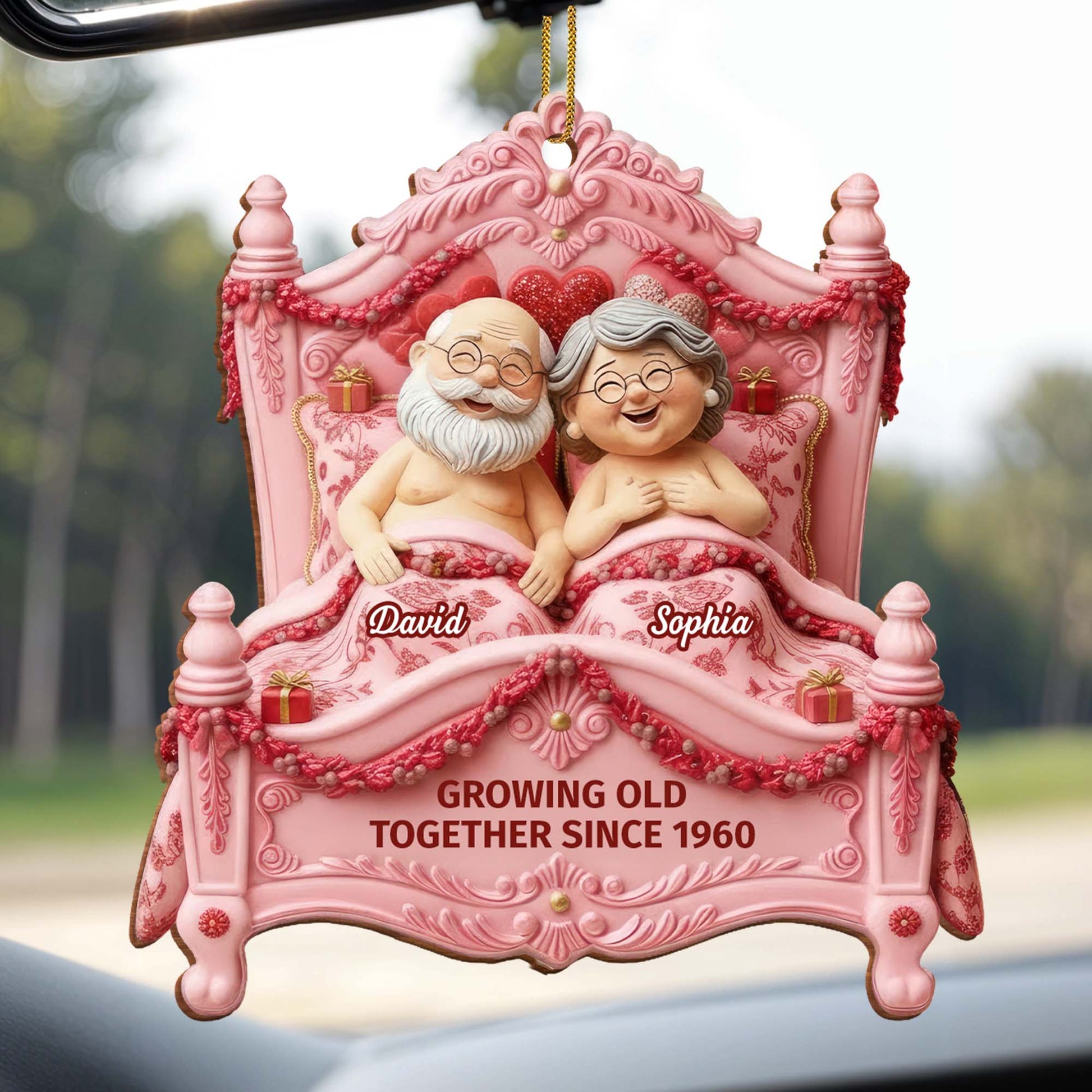 Growing Old Together, Elderly Couple On Bed