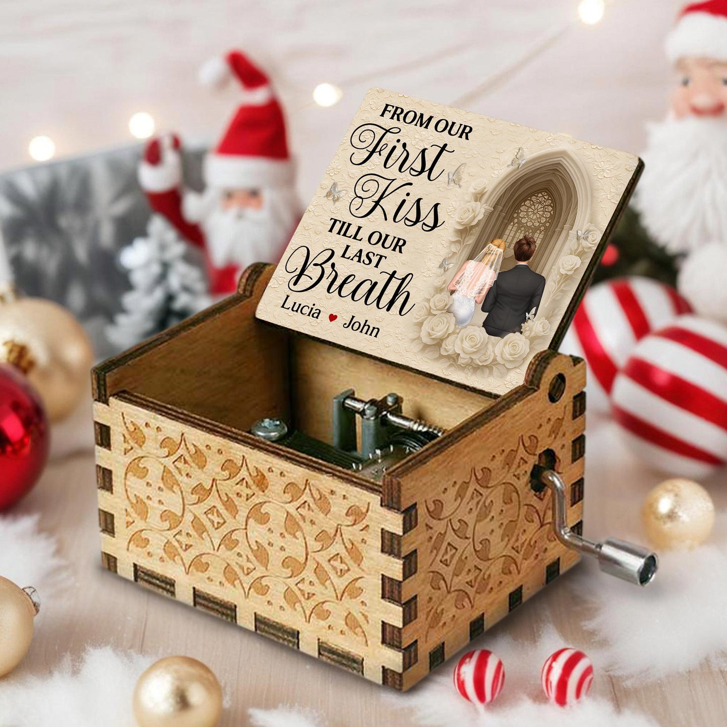 From Our First Kiss Till Our Last Breath With Roses And Wedding Arch