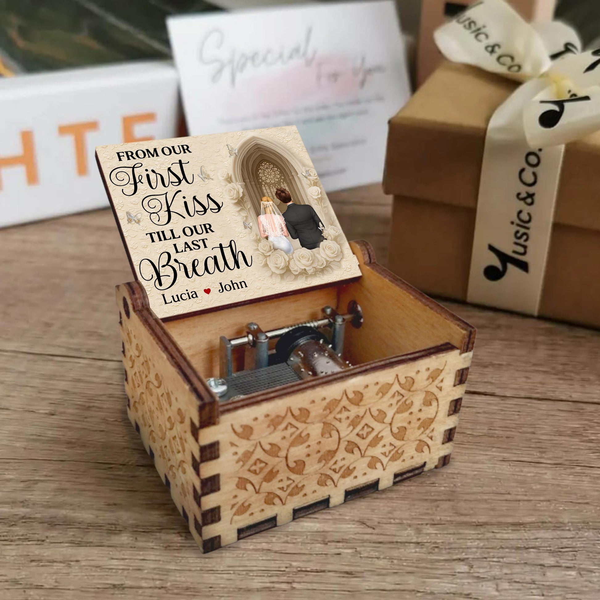 From Our First Kiss Till Our Last Breath With Roses And Wedding Arch