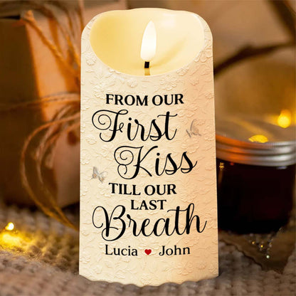 From Our First Kiss Till Our Last Breath With Roses and Wedding Imagery