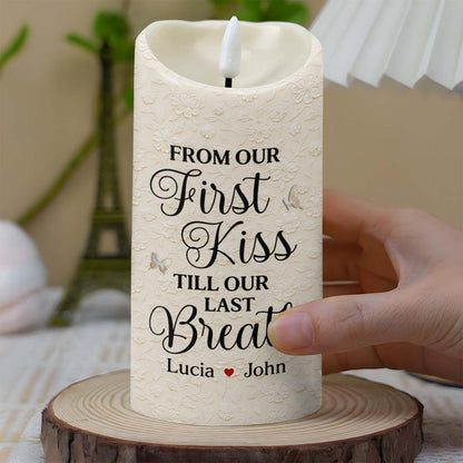 From Our First Kiss Till Our Last Breath With Roses and Wedding Imagery