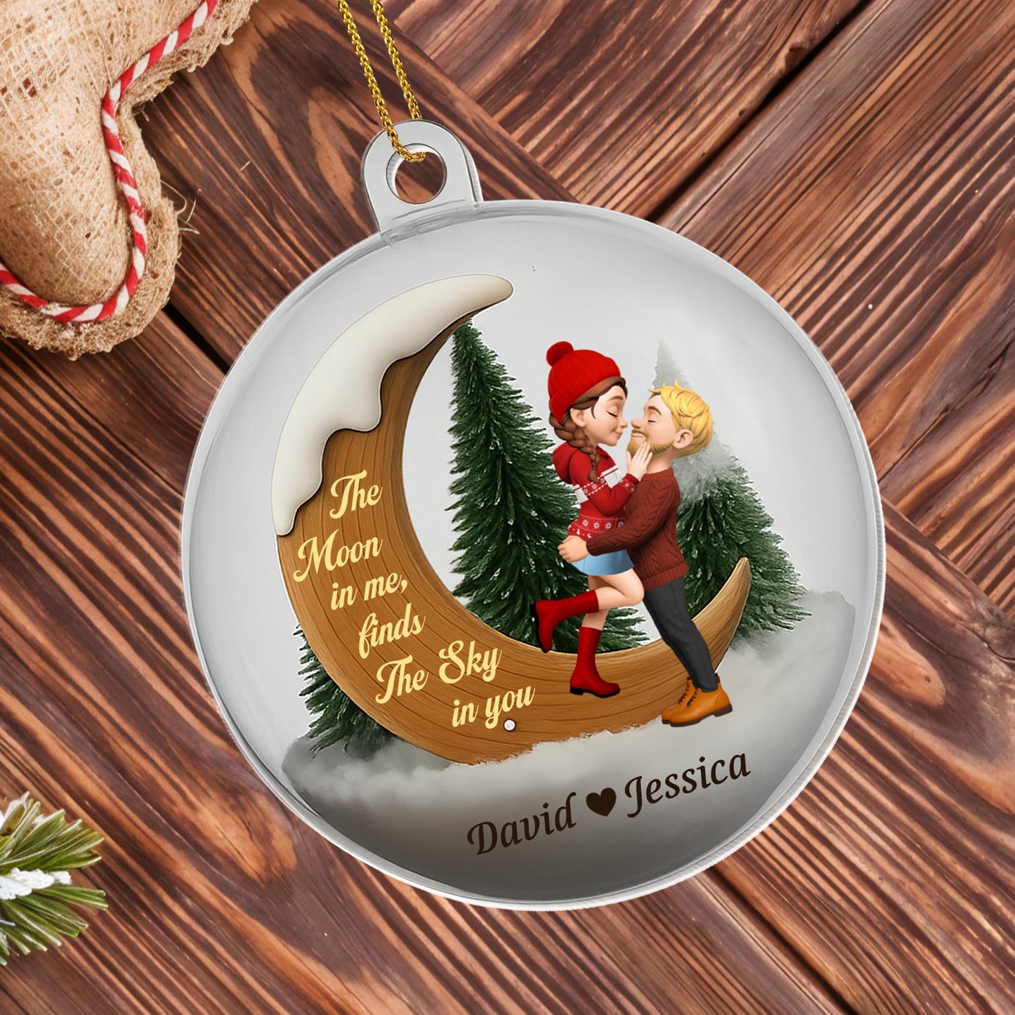 The Moon in Me Finds The Sky in You, Couple and Moon Design