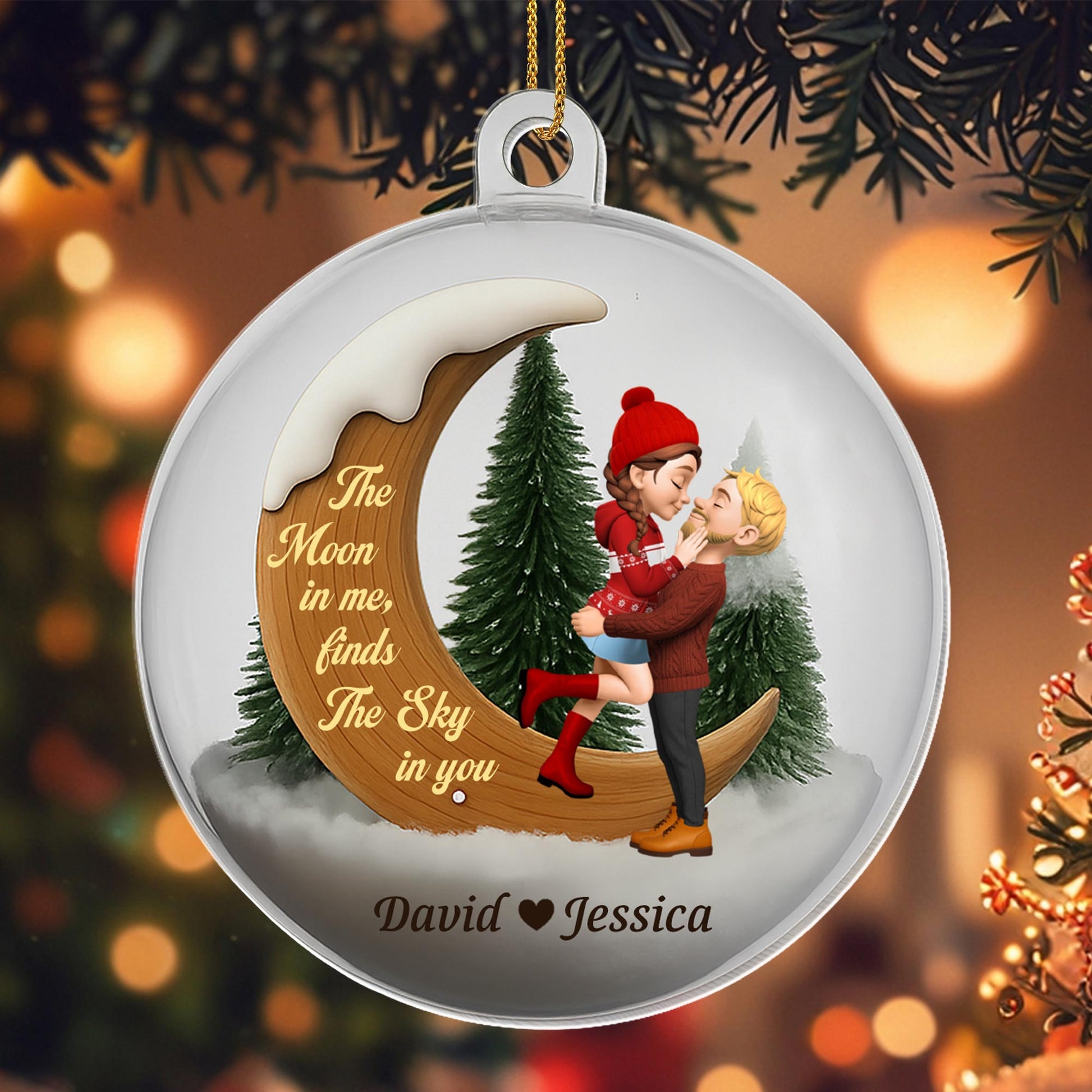 The Moon in Me Finds The Sky in You, Couple and Moon Design