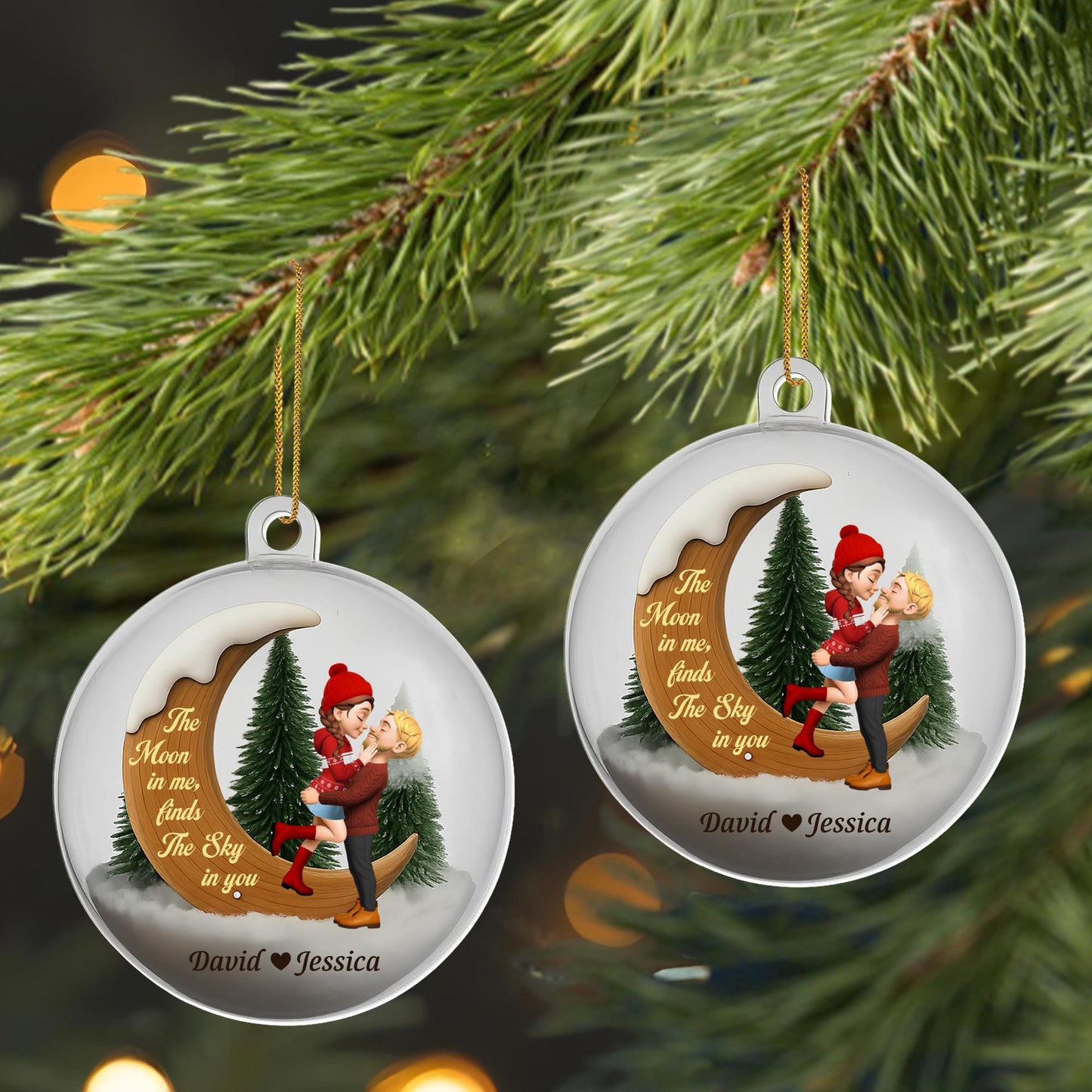 The Moon in Me Finds The Sky in You, Couple and Moon Design