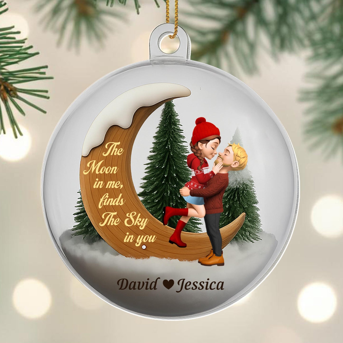 The Moon in Me Finds The Sky in You, Couple and Moon Design