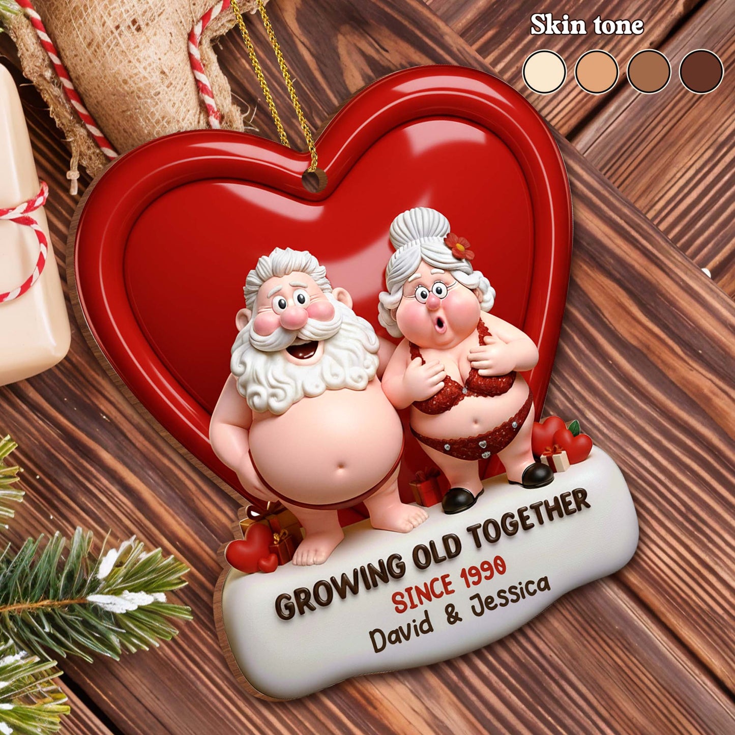 Growing Old Together Heart Ornaments