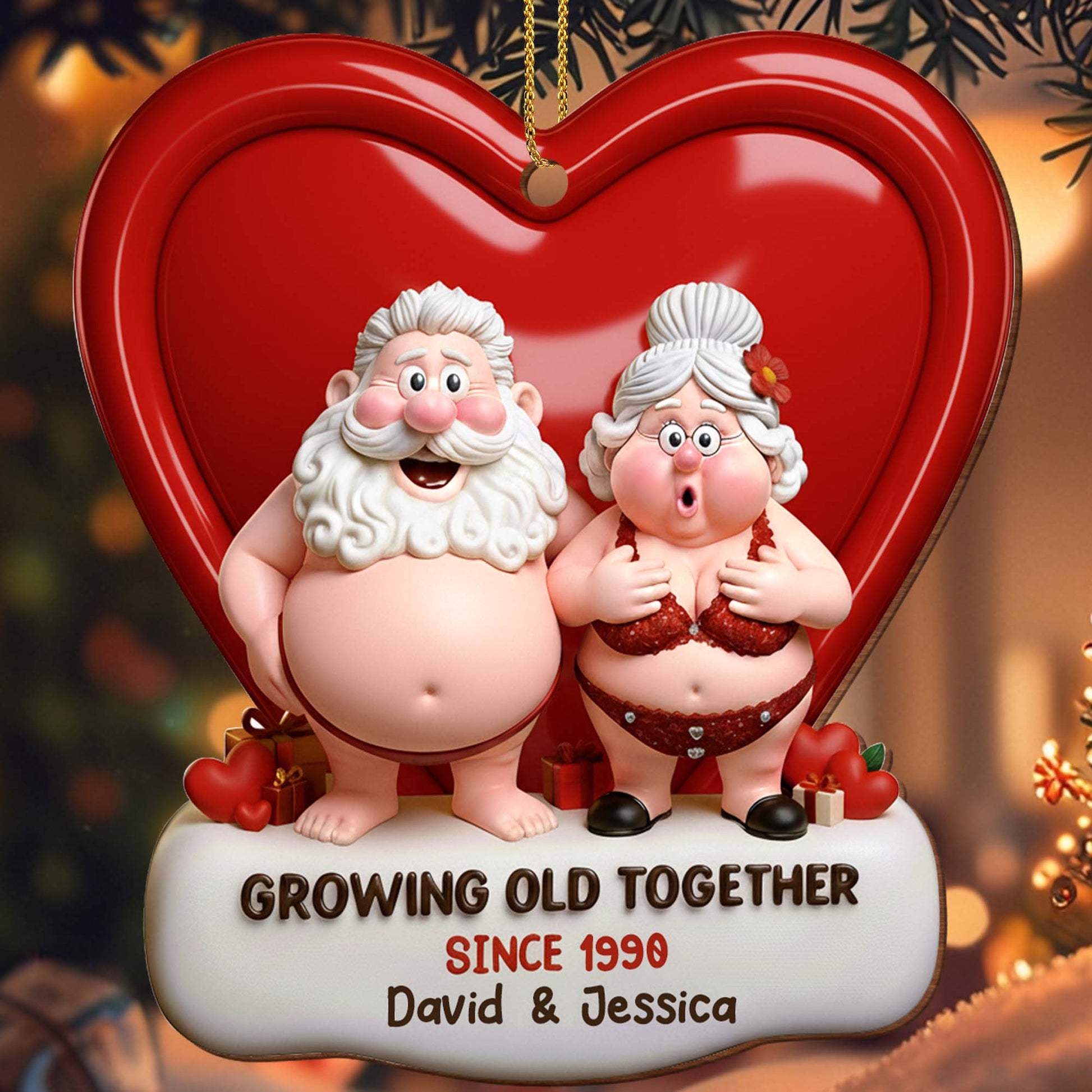 Growing Old Together Heart Ornaments