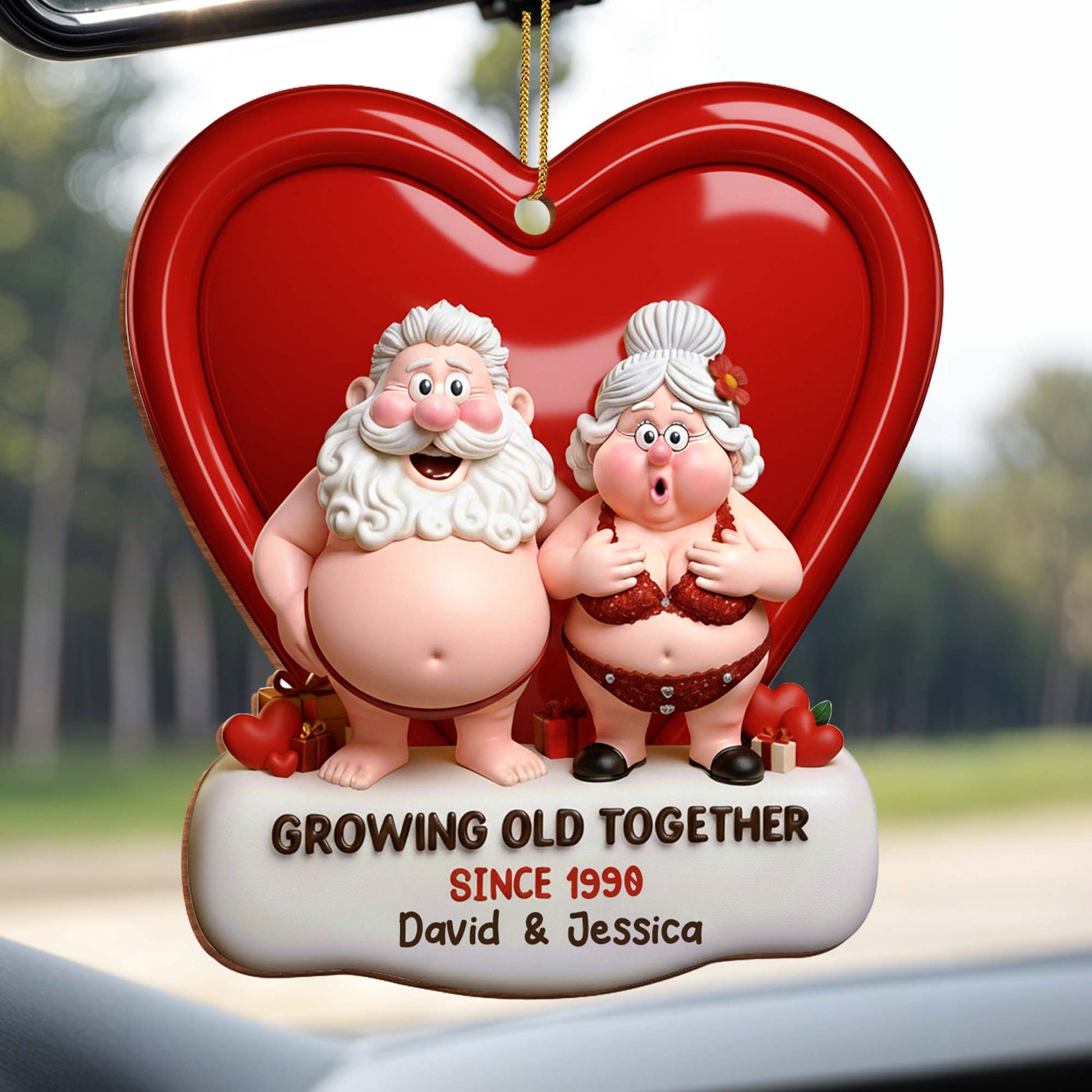 Growing Old Together Heart Ornaments