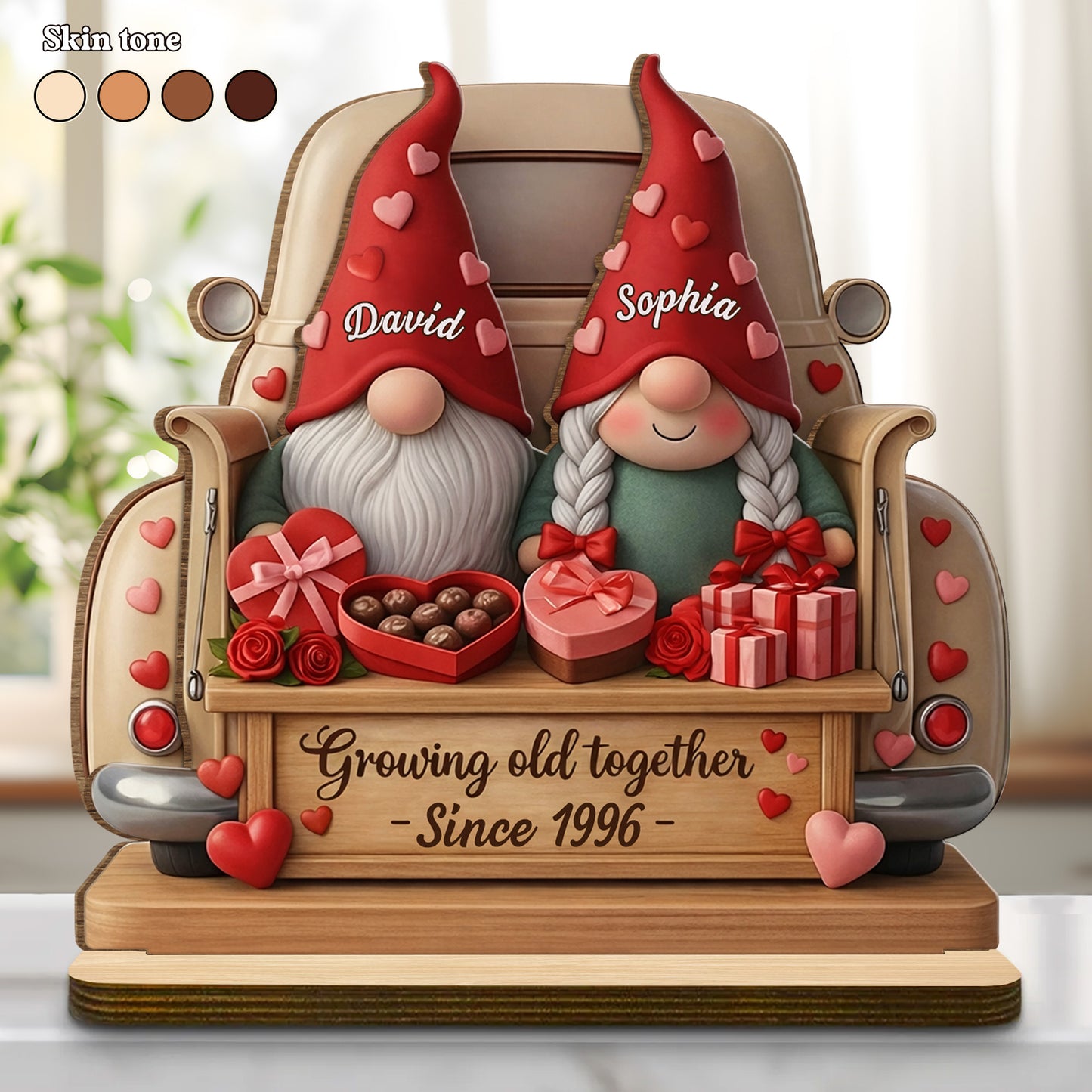 Growing Old Together With Gnomes, Hearts, And Roses