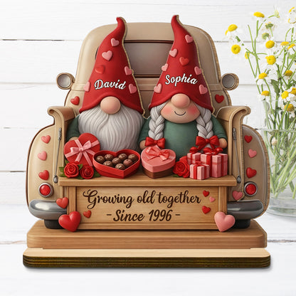 Growing Old Together With Gnomes, Hearts, And Roses