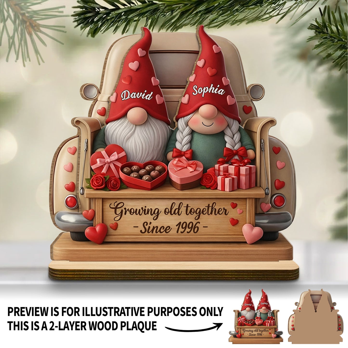 Growing Old Together With Gnomes, Hearts, And Roses