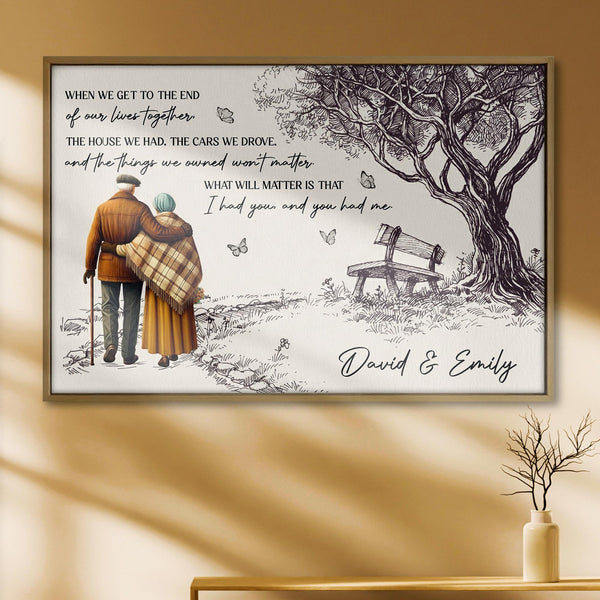 When We Get To The End Of Our Lives Together, Elderly Couple And Nature Scene