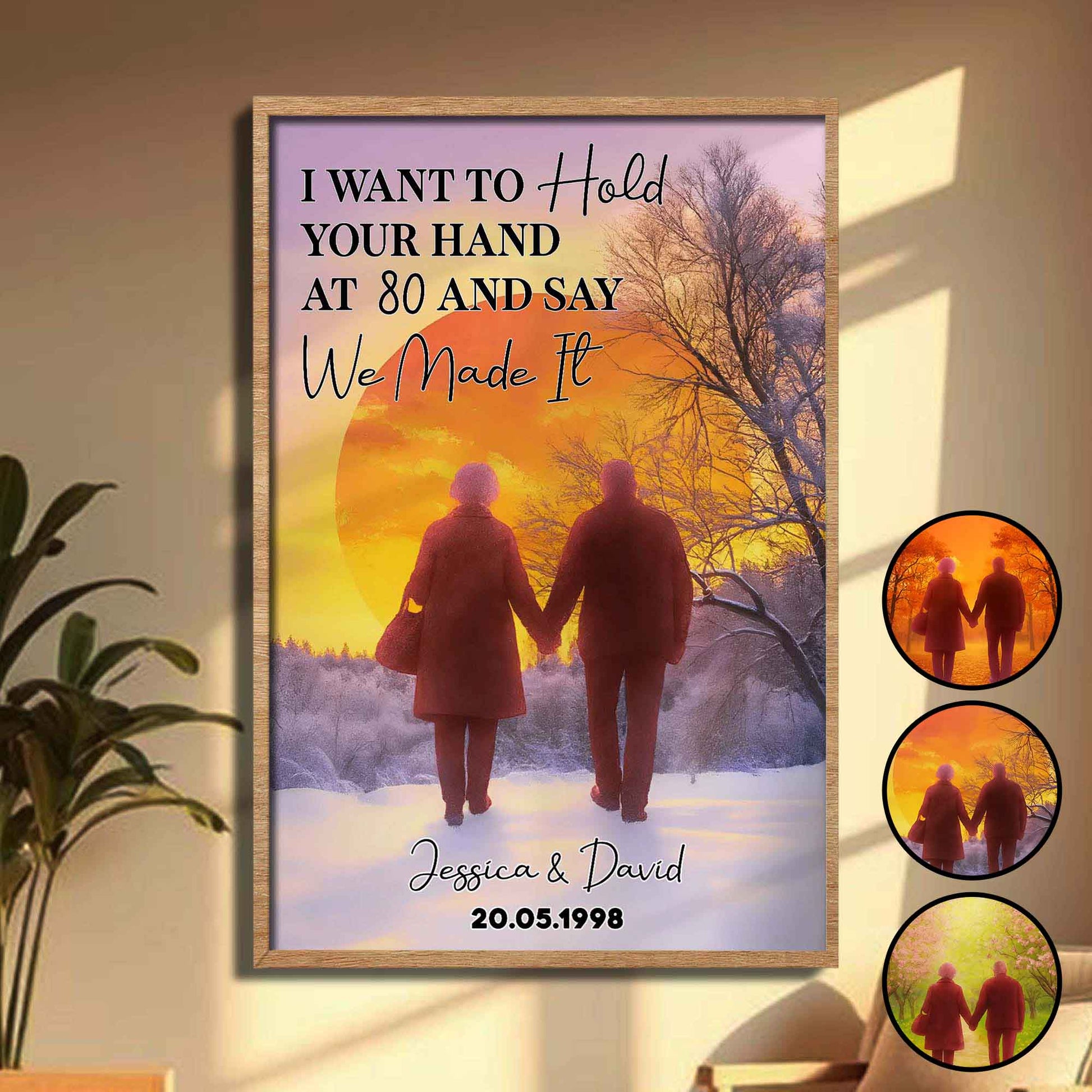 I Want To Hold Your Hand At 80 And Say We Made It, Sunset With Elderly Couple