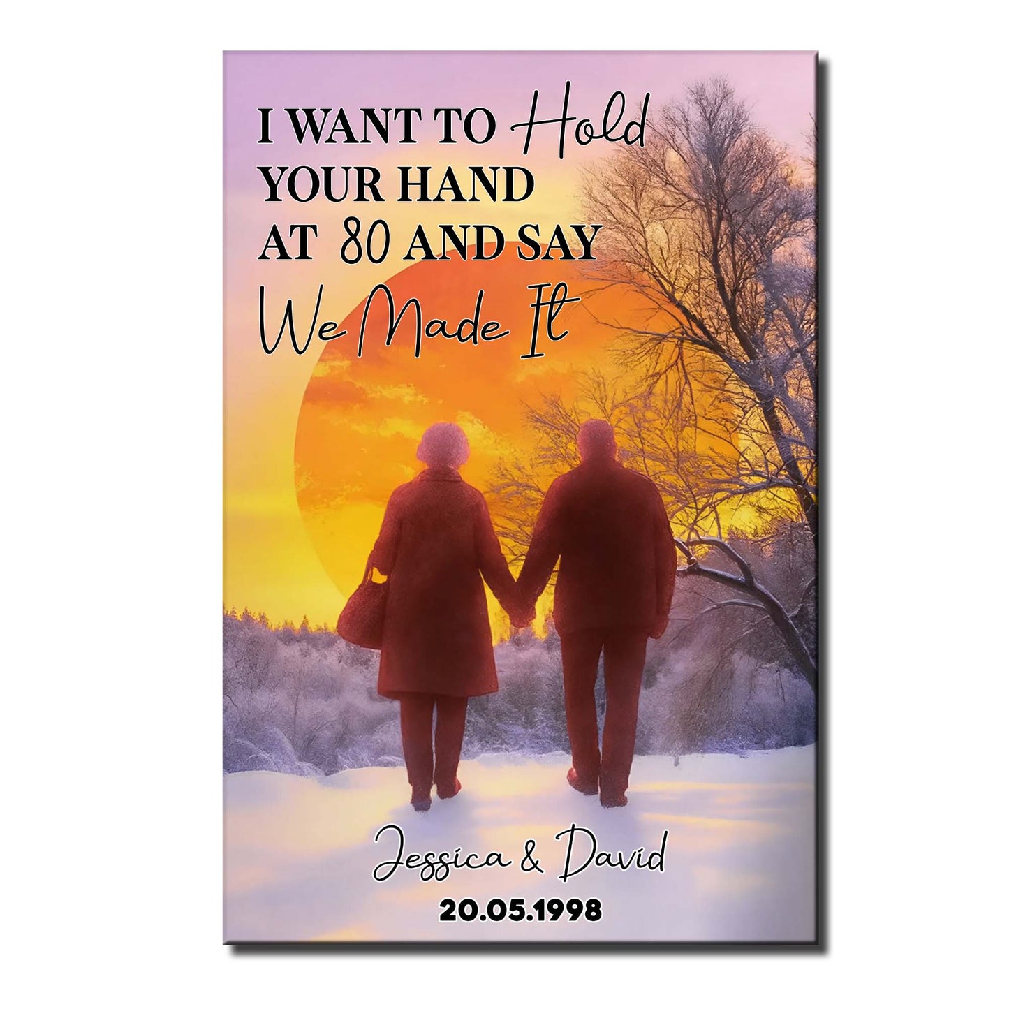 I Want To Hold Your Hand At 80 And Say We Made It, Sunset With Elderly Couple