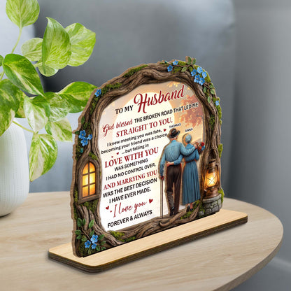 To My Husband, Tree And Lantern Design