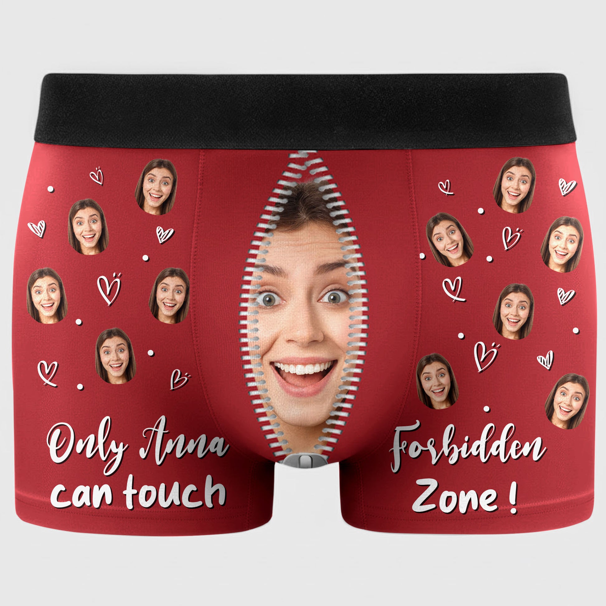 Only [Recipient Name] Can Touch, Facial Expressions Zipper Design