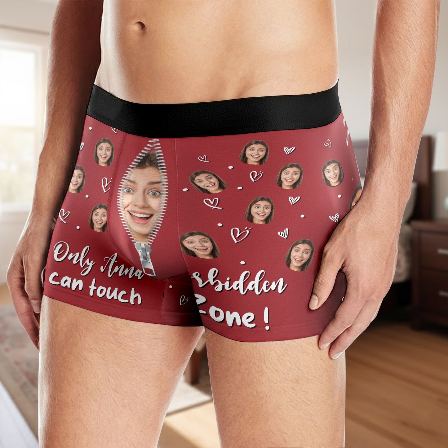 Only [Recipient Name] Can Touch, Facial Expressions Zipper Design