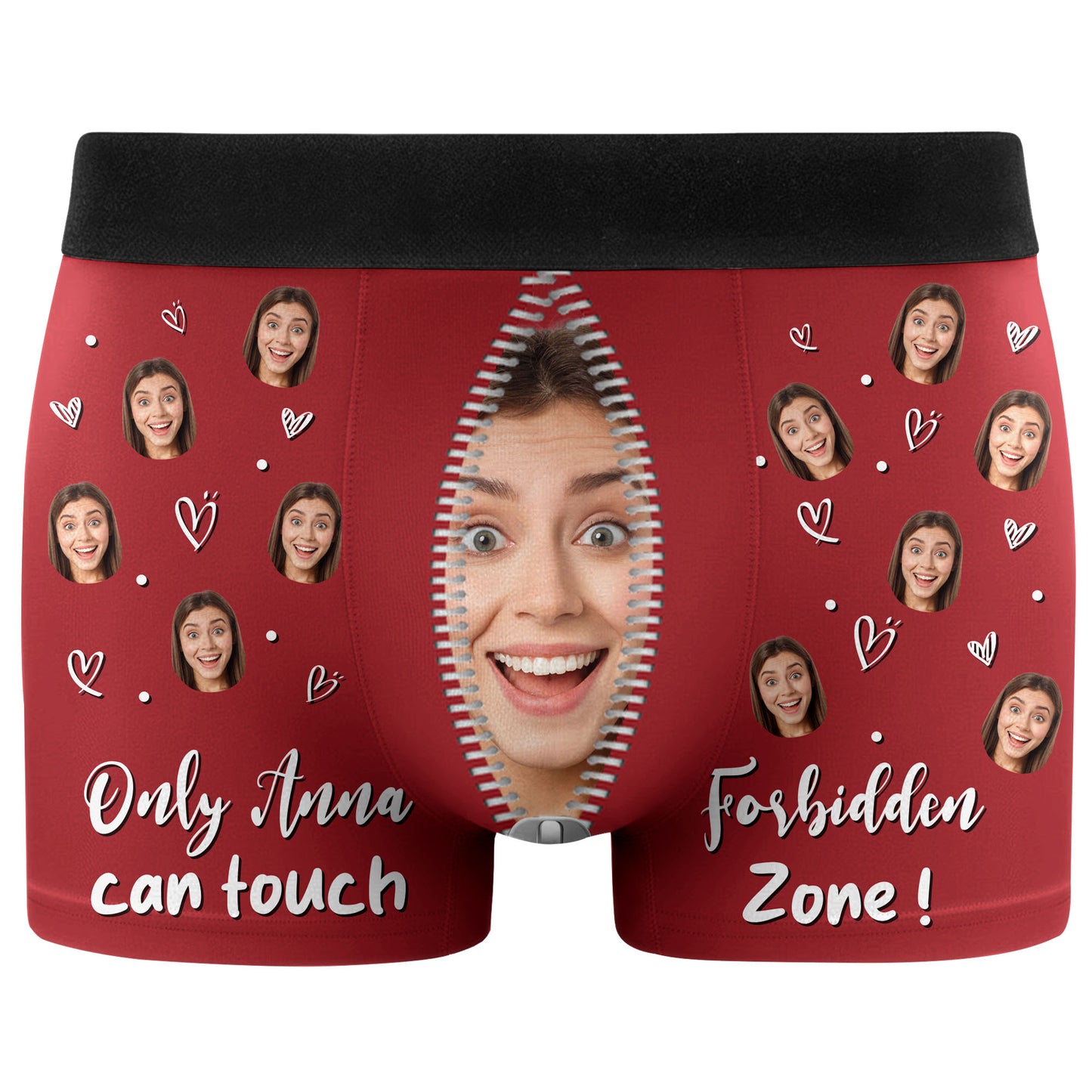 Only [Recipient Name] Can Touch, Facial Expressions Zipper Design