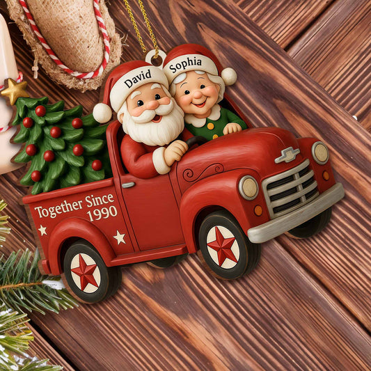 Together Since Custom Year With Santa Claus And Christmas Tree