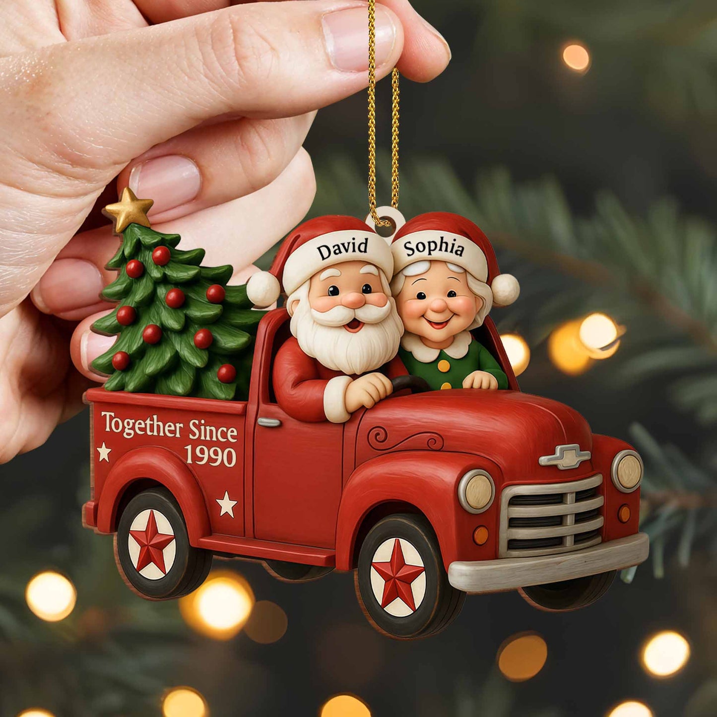Together Since Custom Year With Santa Claus And Christmas Tree