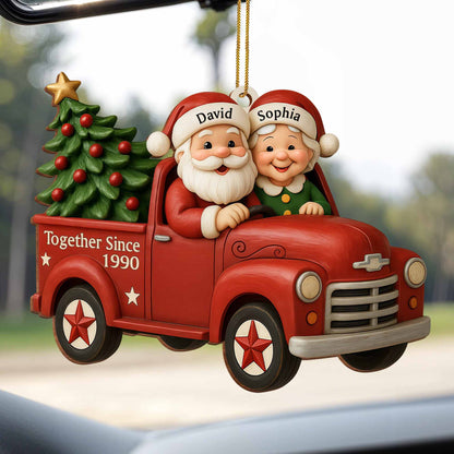 Together Since Custom Year With Santa Claus And Christmas Tree