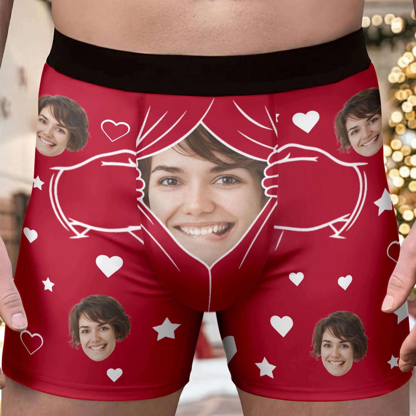 Celebrate Your Love With Hearts And Stars - Personalized Men's Boxer Briefs - CPL946_MENB
