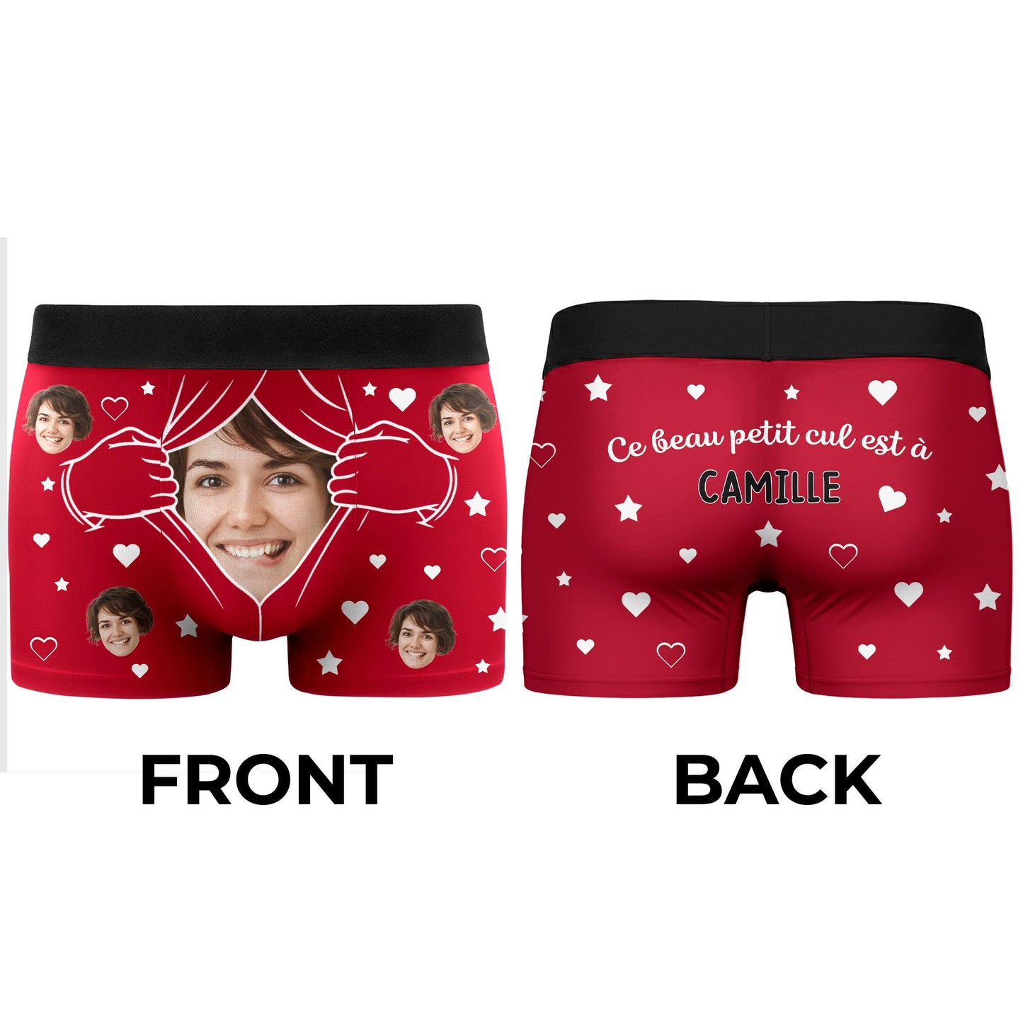 Celebrate Your Love With Hearts And Stars - Personalized Men's Boxer Briefs - CPL946_MENB