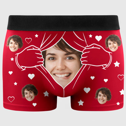 Celebrate Your Love With Hearts And Stars - Personalized Men's Boxer Briefs - CPL946_MENB