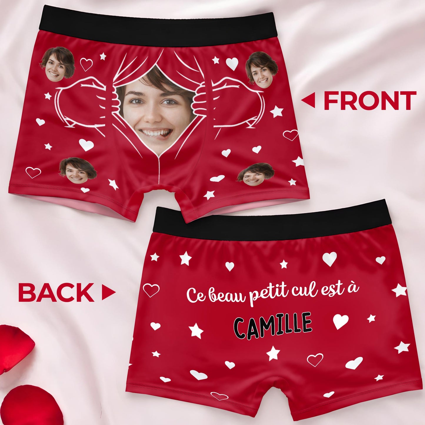 Celebrate Your Love With Hearts And Stars - Personalized Men's Boxer Briefs - CPL946_MENB