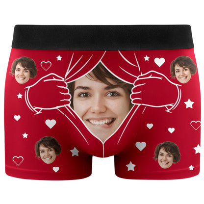 Celebrate Your Love With Hearts And Stars - Personalized Men's Boxer Briefs - CPL946_MENB
