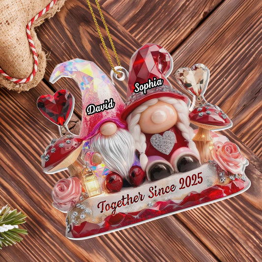 Together Since Custom Year With Gnomes and Roses