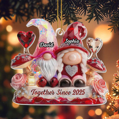 Together Since Custom Year With Gnomes and Roses