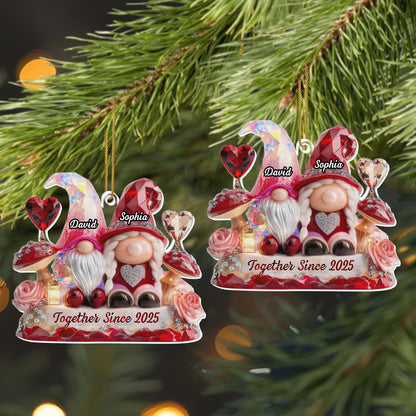 Together Since Custom Year With Gnomes and Roses