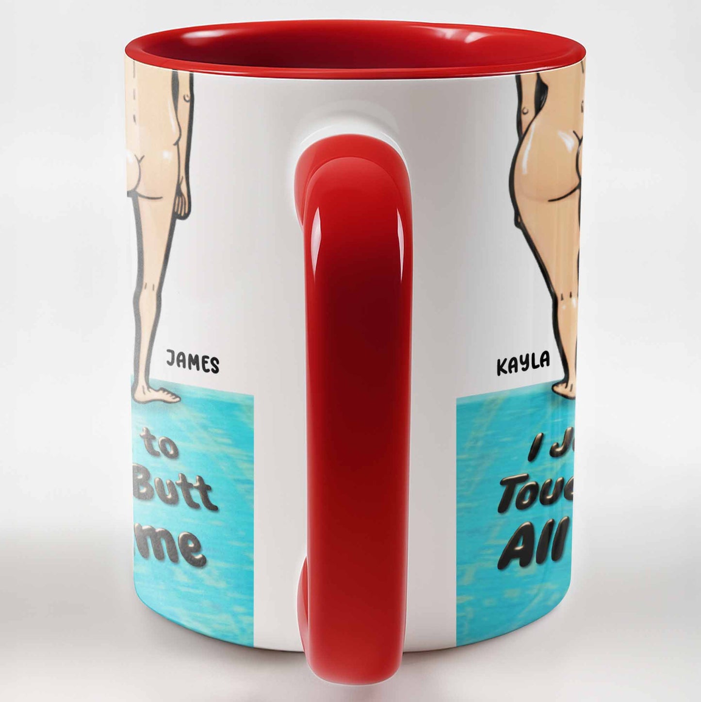 I Just Want to Touch Your Butt, Cartoon People Design - Personalized Custom Accent Mug - CPL948_AMUG