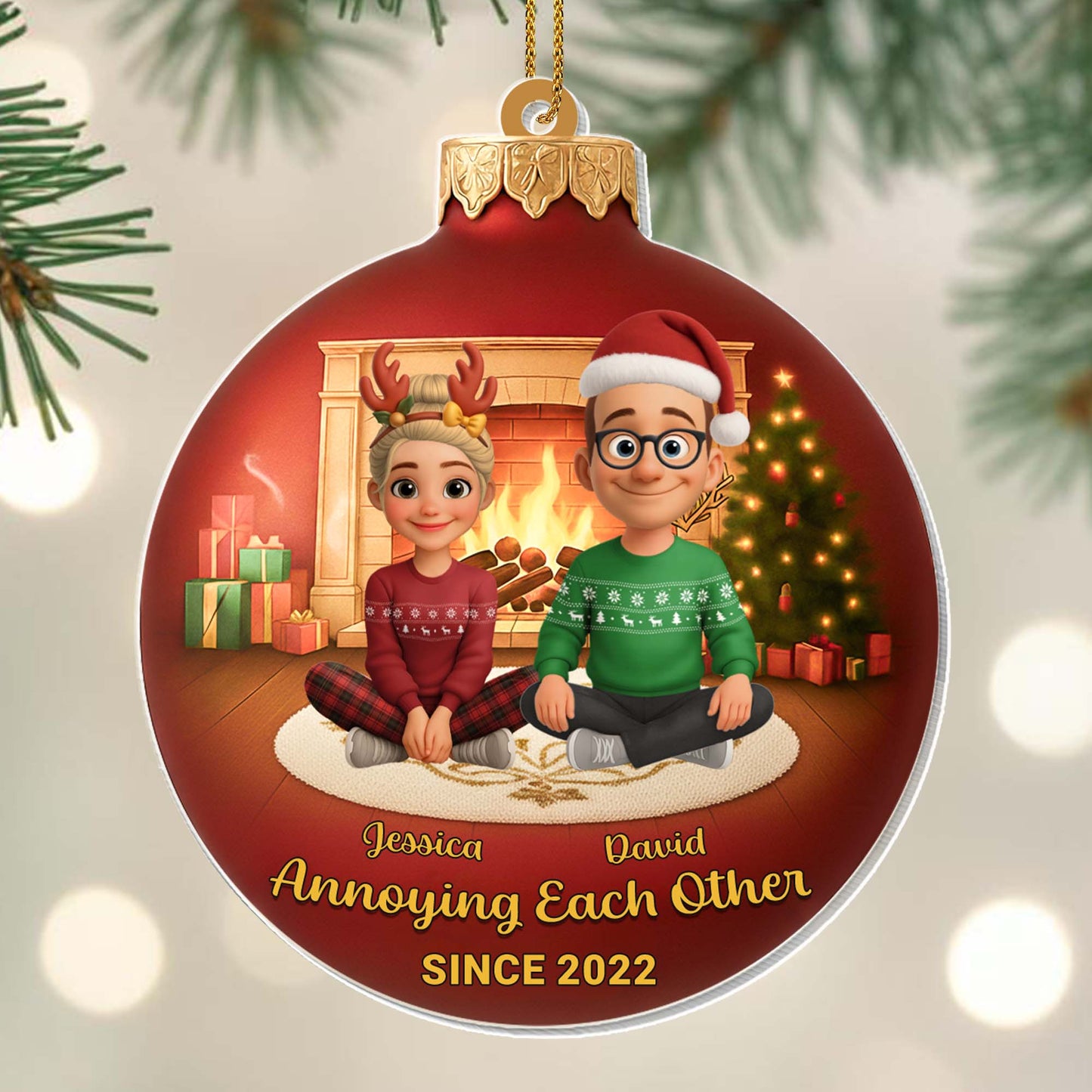 Annoying Each Other Since, Christmas Tree and Fireplace