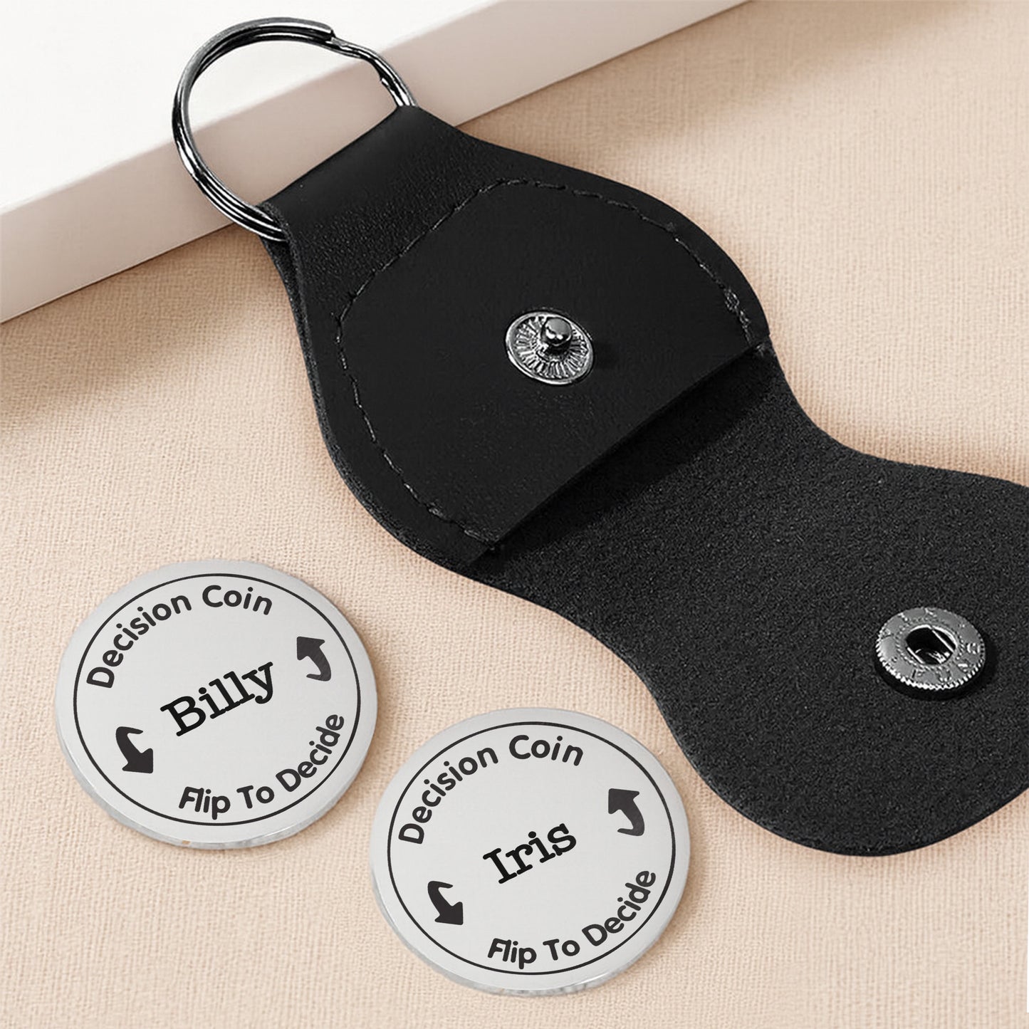 Flip To Decide Decision Coin - Personalized Custom Pocket Hug - CPL950_HTOK